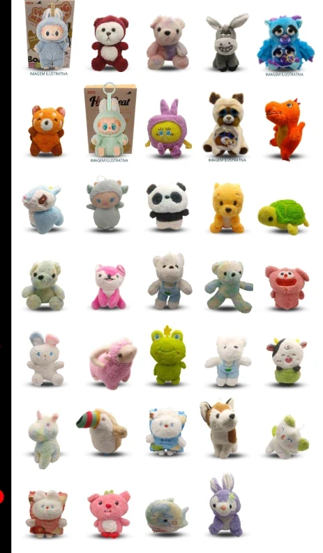 Pelúcias sortidas e prêmios para máquinas de brinde Toy Box